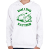 PRINTFASHION Rolling Fatties - Gyerek kapucnis pulóver - Fehér