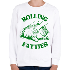 PRINTFASHION Rolling Fatties - Gyerek pulóver - Fehér gyerek pulóver, kardigán