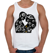 PRINTFASHION Romantikus univerzum - Férfi atléta - Fehér atléta, trikó