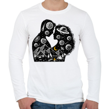 PRINTFASHION Romantikus univerzum - Férfi hosszú ujjú póló - Fehér férfi póló