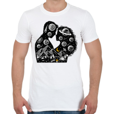 PRINTFASHION Romantikus univerzum - Férfi póló - Fehér