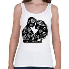 PRINTFASHION Romantikus univerzum - Női atléta - Fehér női trikó