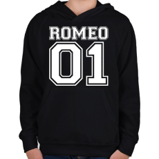 PRINTFASHION Romeo 01 - Gyerek kapucnis pulóver - Fekete