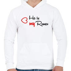 PRINTFASHION Rómeó - Férfi kapucnis pulóver - Fehér