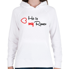 PRINTFASHION Rómeó - Női kapucnis pulóver - Fehér