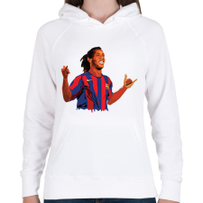 PRINTFASHION Ronaldinho - Női kapucnis pulóver - Fehér női pulóver, kardigán