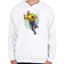 PRINTFASHION Ronaldo #9 - Gyerek kapucnis pulóver - Fehér gyerek pulóver, kardigán