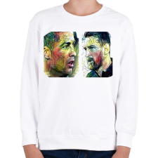 PRINTFASHION Ronaldo, Messi - Gyerek pulóver - Fehér gyerek pulóver, kardigán