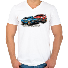 PRINTFASHION Roncsderbi - Férfi V-nyakú póló - Fehér férfi póló