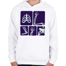 PRINTFASHION Röntgen - Gyerek kapucnis pulóver - Fehér