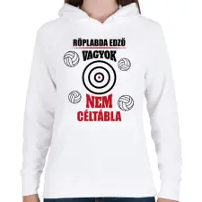 PRINTFASHION Röplabda edző - Női kapucnis pulóver - Fehér női pulóver, kardigán
