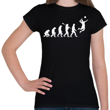 PRINTFASHION Röplabda evolúció - Női póló - Fekete női póló