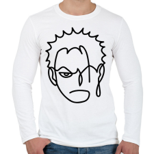 PRINTFASHION Roronoa Zoro - Férfi hosszú ujjú póló - Fehér férfi póló