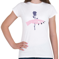 PRINTFASHION Rose Hand - Női póló - Fehér