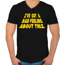 PRINTFASHION Rossz érzés - Férfi V-nyakú póló - Fekete férfi póló
