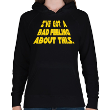 PRINTFASHION Rossz érzés - Női kapucnis pulóver - Fekete női pulóver, kardigán