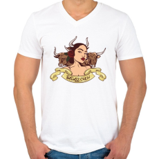 PRINTFASHION Rossz kislány - Férfi V-nyakú póló - Fehér