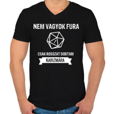 PRINTFASHION Rosszat dobtam karizmára - Férfi V-nyakú póló - Fekete férfi póló
