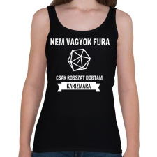 PRINTFASHION Rosszat dobtam karizmára - Női atléta - Fekete női trikó