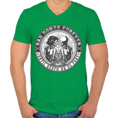 PRINTFASHION Rosszcsontok mindörökké - Férfi V-nyakú póló - Zöld