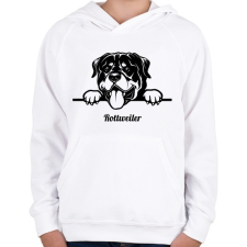 PRINTFASHION Rottweiler - Gyerek kapucnis pulóver - Fehér gyerek pulóver, kardigán