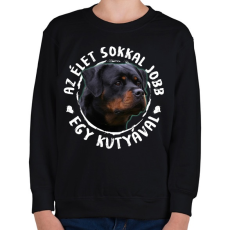 PRINTFASHION Rottweiler - Gyerek pulóver - Fekete