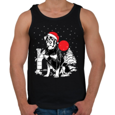 PRINTFASHION Rottweiler Karácsony - Férfi atléta - Fekete