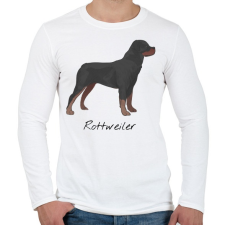 PRINTFASHION Rottweiler kutya - Férfi hosszú ujjú póló - Fehér férfi póló