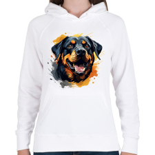 PRINTFASHION rottweiler - Női kapucnis pulóver - Fehér női pulóver, kardigán