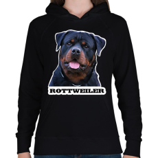 PRINTFASHION Rottweiler - Női kapucnis pulóver - Fekete