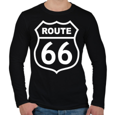 PRINTFASHION route 66 - Férfi hosszú ujjú póló - Fekete