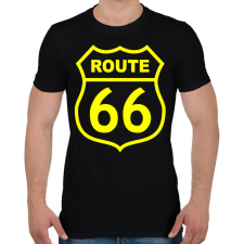 PRINTFASHION route 66 - Férfi póló - Fekete férfi póló