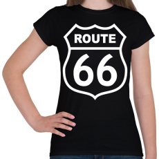PRINTFASHION route 66 - Női póló - Fekete