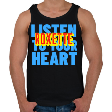 PRINTFASHION ROXETTE LISTEN TO YOUR HEART - Férfi atléta - Fekete