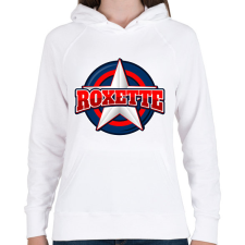 PRINTFASHION ROXETTE - Női kapucnis pulóver - Fehér női pulóver, kardigán