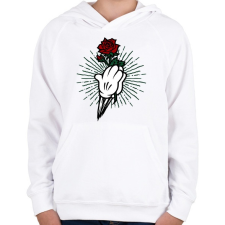 PRINTFASHION Rózsa 02 - Gyerek kapucnis pulóver - Fehér gyerek pulóver, kardigán