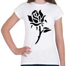 PRINTFASHION Rózsa - fekete - Női póló - Fehér