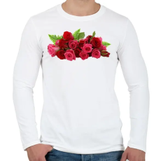 PRINTFASHION Rózsa - Férfi hosszú ujjú póló - Fehér