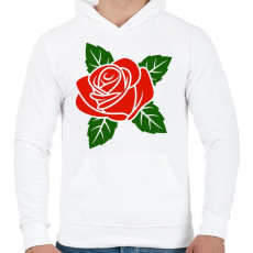 PRINTFASHION Rózsa - Férfi kapucnis pulóver - Fehér