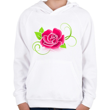 PRINTFASHION Rózsa  - Gyerek kapucnis pulóver - Fehér gyerek pulóver, kardigán