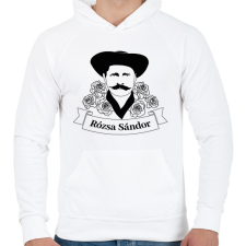 PRINTFASHION Rózsa Sándor - Magyar - Férfi kapucnis pulóver - Fehér férfi pulóver, kardigán