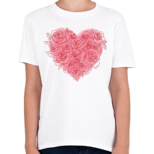 PRINTFASHION Rózsa szív - Gyerek póló - Fehér gyerek póló