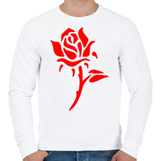 PRINTFASHION Rózsa - vörös - Férfi pulóver - Fehér