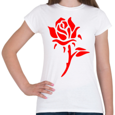 PRINTFASHION Rózsa - vörös - Női póló - Fehér