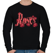 PRINTFASHION rózsák - Férfi pulóver - Fekete férfi pulóver, kardigán