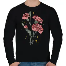PRINTFASHION Rózsák - Férfi pulóver - Fekete