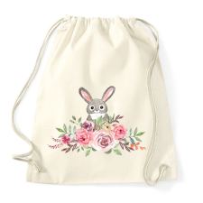PRINTFASHION Rózsás nyuszi - Sportzsák, Tornazsák - Natúr tornazsák