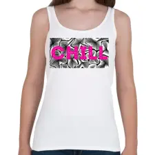 PRINTFASHION Rózsaszín CHILL - Női atléta - Fehér női trikó