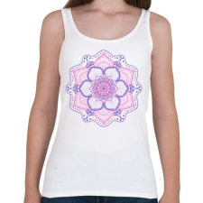 PRINTFASHION Rózsaszín-kék mandala - Női atléta - Fehér női trikó