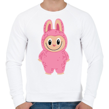 PRINTFASHION Rózsaszín Labubu - Férfi pulóver - Fehér férfi pulóver, kardigán